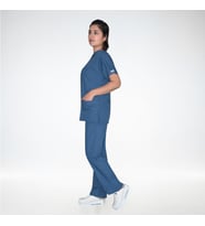 Unisex Petrol Mavisi Terikoton  Scrubs Doktor Hemşire Alt Üst Takım
