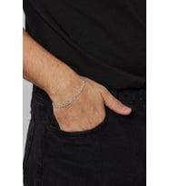 5mm Barlı 925 Ayar Gümüş Erkek Zincir Bileklik Veb-5249520