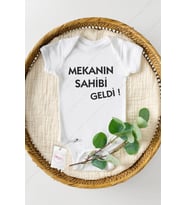 Mekanın Sahibi Geldi Özel Tasarım Bebek Zıbın Pamuklu Çıtçıtlı Body