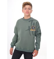 Toontoy Erkek Çocuk Baskılı Sweatshirt (Yeşil)