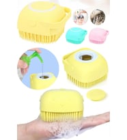 Şampuan Hazneli Kedi Köpek Duş Fırçası 11 cm Sarı