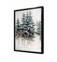 Tablosan Modern Ağaçlar Çerçeveli Cam Tablo