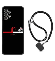 Samsung Galaxy M14 Kılıf Silikon Boyun Askılı İpli Desenli Silikon Dead Line 1662