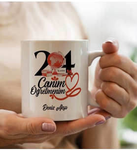 BK Gift Kişiye Özel Öğretmenler Günü Tasarımlı Beyaz Kupa Bardak - 12, Öğretmene Hediye, Öğretmenler Günü