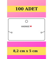 Handmade - 100 Adet Bileklik & Kolye Kartı - Takı Kartı - Paketleme Kartı - (Pembe)