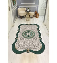 Modern Desenli Lazer Kesim Dijital Baskı Kaymaz Taban Halı H0455