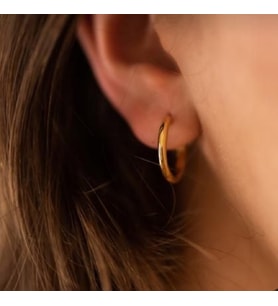 16 mm Cerrahi Çelik Gold Halka Küpe