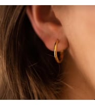 16 mm Cerrahi Çelik Gold Halka Küpe (Çok Renkli)