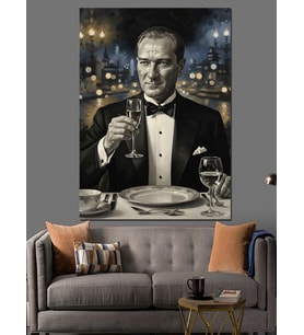 Mustafa Kemal Atatürk Dekoratif Kanvas - Mdf Ahşap Tablo