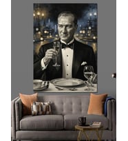 Mustafa Kemal Atatürk Dekoratif Kanvas - Mdf Ahşap Tablo