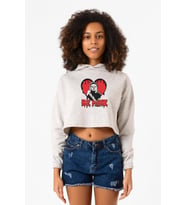 Be Mine Michael Myer Beyaz Kırçıllı Kadın Crop Kapşonlu