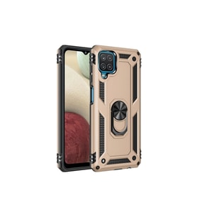Samsung Galaxy A22 Kılıf Sofya Yüzüklü Silikon Kapak - Gold