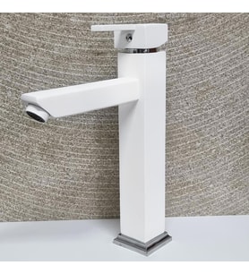 Venita Kare Aç Kapa Çanak Tipi Uzun Lavabo Bataryası Beyaz