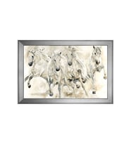 Hayvanlar Temalı Kanvas Tablo 80 x 110 cm Silver Çerçeve