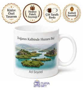 Adıyaman Çelikhan Yüzen Adalar Doğa Harikası Kahve Kupası Hediye Bardak