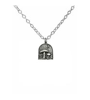 Twin Mushroom Locket – Çift Mantar Figürlü Unisex Kolye – 60 cm Zincirli (Gümüş)
