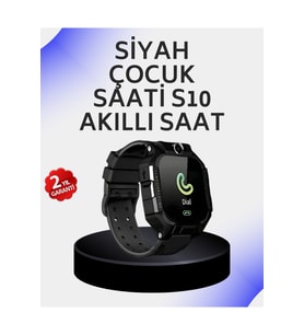 Siyah Akıllı Çocuk Saati Adım Sayar ve Alarm Fonksiyonlu
