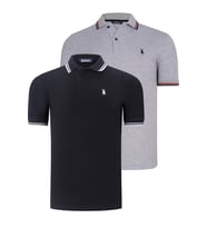 İKİLİ SET T8594 DEWBERRY ERKEK T-SHIRT-SİYAH-GRİ