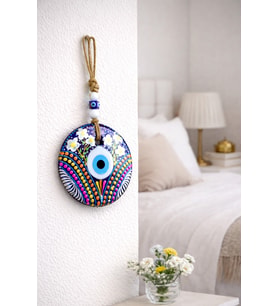 Handmade Şans ve Koruma Getiren El Boyaması Cam Nazar Boncuğu – Model-6