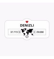 Denizli Gps Harita Sticker Oto Araba Yapıştırma 17CM
