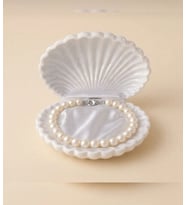 LUX KREM RENK İNCİ BİLEKLİK İSTİRİDYE KUTU İÇERİSİNDE KOKULU LOTUS MUM İSTİRİDYE