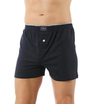 Şardonlu Pamuklu Düğmeli Penye Erkek Boxer  Lacivert K0041