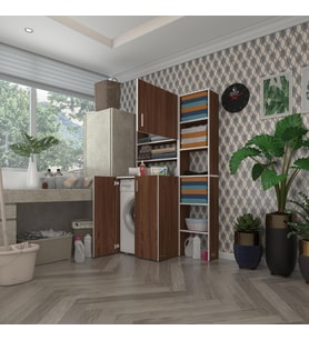 Kenzlife çamaşır makinesi dolabı kasparovmaks cvz 180*096*55-20 banyo kapaklı arkalıksız (Karışık)