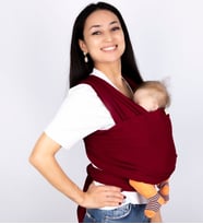 Esnek Wrap Sling Bebek Taşıma Şalı Siyah Gri Vizon Bordo Lacivert (Bordo)