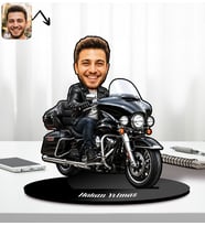 BK Gift Kişiye Özel Motorcu Erkek Tasarımlı Karikatür Biblo