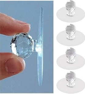 Yapışkanlı Kristal Başlıklı Dolap Çekmece Ayna Kulpu 2 Adet
