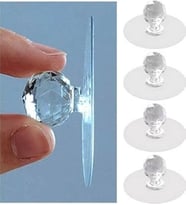 Yapışkanlı Kristal Başlıklı Dolap Çekmece Ayna Kulpu 2 Adet