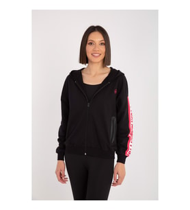 MoonSports Violet W Zip Hoodie Fermuarlı Sweat (Siyah)