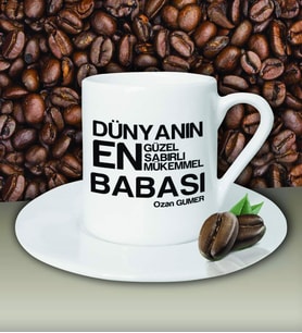 Kişiye Özel Dünyanın En En En Babası 2 Temalı Beyaz Kahve Fincanı