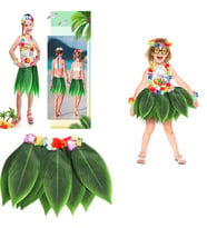 Tropikal Esintili Hawaii Yapraklı Parti Eteği Çocuk Boy