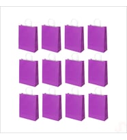 Büküm Saplı Kraft Çanta 32 x 26 x 12 cm, Mor - 12 Adet (STD)
