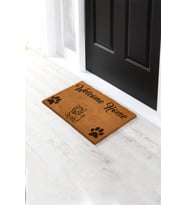 Köpek Baskılı Welcome To Home Kapı Önü Paspası Koko Paspas Dekoratif Paspas Ev Giriş Paspası