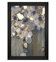 Soyut Şekiller Motifli Kanvas Tablo 80 x 110 cm Siyah Çerçeve