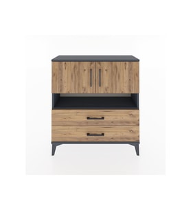 Arges Şifonyer 3 Raflı 2 Çekmeceli 2 Kapaklı 88x30x96 Antrasit-Çam