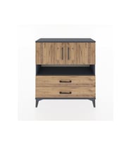 Arges Şifonyer 3 Raflı 2 Çekmeceli 2 Kapaklı 88x30x96 Antrasit-Çam