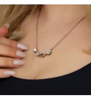 Silver Yonca Kalp Kolye