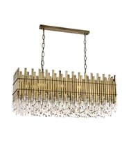 AVONNI AV-60162-E100X35 Eskitme Kaplama Klasik Avize E27 Metal Kristal 100x35cm
