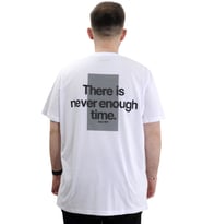 Mode XL Büyük Beden Baskılı Erkek T-Shirt Bisiklet Yaka TIME U24036 Beyaz
