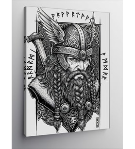 Kanvas Tablo Viking Savaşçı Çizimi