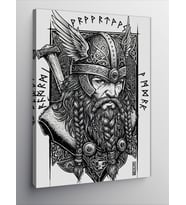 Kanvas Tablo Viking Savaşçı Çizimi