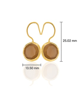 Kadir Jewellery 22 Ayar Altın Kaplama Kadın Taşlı Küpe -El İşçiliği Ve Hipoalerjenik Küpe -E01