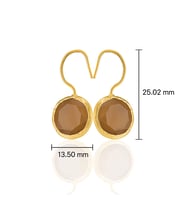 Kadir Jewellery 22 Ayar Altın Kaplama Kadın Taşlı Küpe -El İşçiliği Ve Hipoalerjenik Küpe -E01