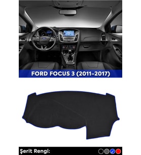 Ford Focus 3 (2011-2017) 3d Torpido Kılıfı Panel Koruyucu Göğüs Kaplama - Mavi Şerit