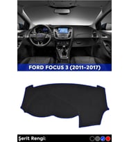 Ford Focus 3 (2011-2017) 3d Torpido Kılıfı Panel Koruyucu Göğüs Kaplama - Mavi Şerit