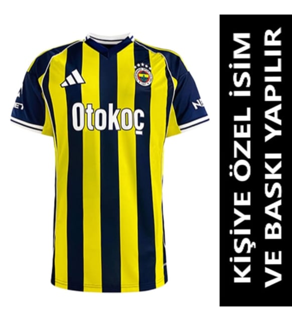 Fenerbahçe Forma 2025/2026 Sezon KİŞİYE ÖZEL İSİM VE NUMARA BASKILI Yetişkin Futbol Forması pp14 (Sarı-Lacivert)