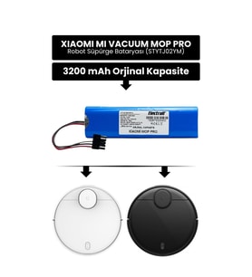 Xiaomi Mi Vacuum Mop Pro Stytj02ym Batarya (ORJİNAL KAPASİTE) 3.200mah Pil Robot Batarya Değişimi